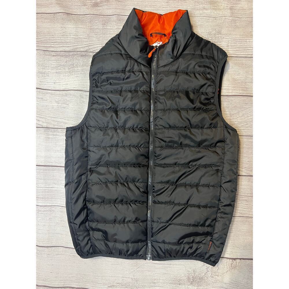 Pacific Trail Black Puffer Vest Orange Lining Women’s Size S